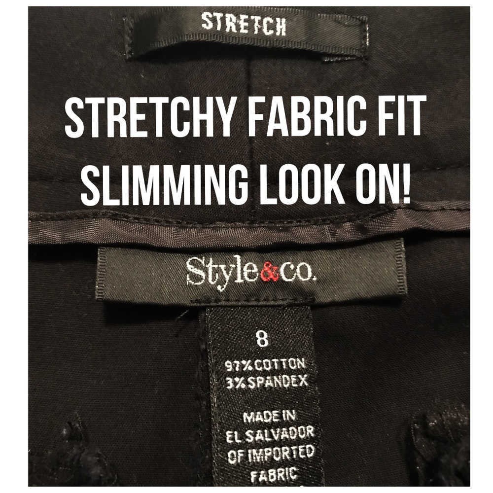 Style & Co Stretch, Ankle Cropped Black Pants - Picture 8 of 8